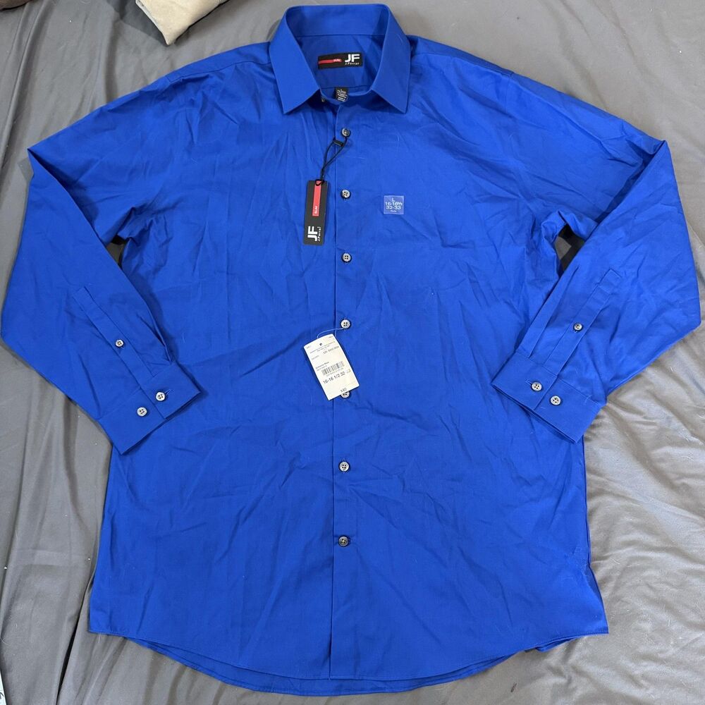 J. Ferrar Shirt Mens L Blue Long Sleeve Slim Fit Button Up Dress Business